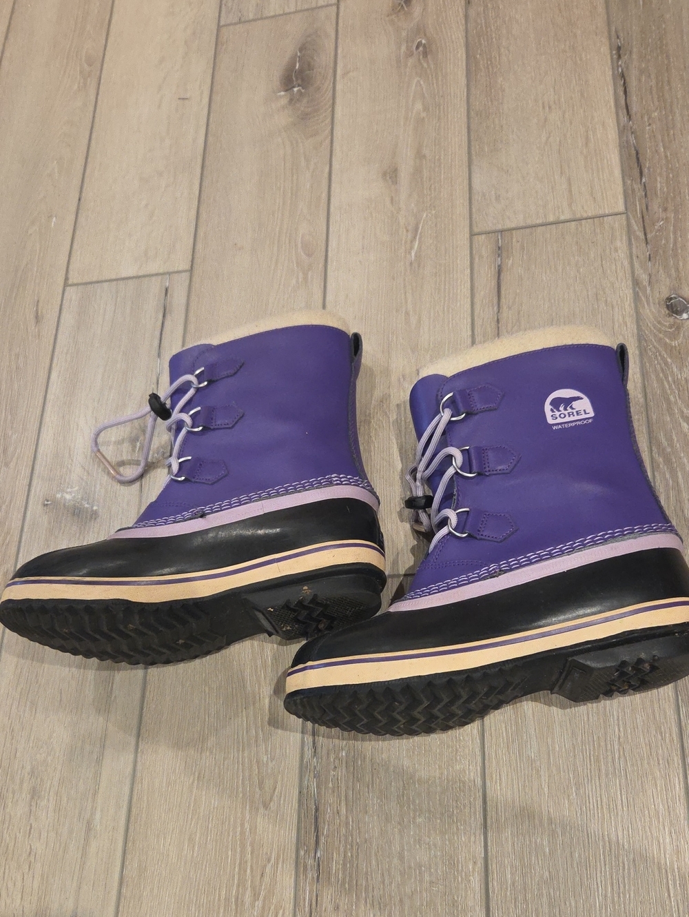 Sorel Purple and Black Waterproof Winter Boots Size 6